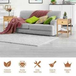 Costway Bamboo Nightstand Natural Side End Table W/Drawer For Living Room Bedroom 13 Costway Bamboo Nightstand Natural Side End Table W/Drawer For Living Room Bedroom -Bedroom Home Store GUEST 84410301 f37f 43b3 bcb8 e0cfb438d29c