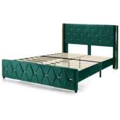 Costway Upholstered Platform Bed Frame Adjustable Headboard Footboard Modern Green 22 Costway Upholstered Platform Bed Frame Adjustable Headboard Footboard Modern Green -Bedroom Home Store GUEST 852f87c1 e387 45f7 8869 8e47961283d4