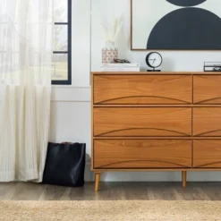 Mid-Century Modern Contoured 6 Drawer Dresser - Saracina Home 32 Mid-Century Modern Contoured 6 Drawer Dresser - Saracina Home -Bedroom Home Store GUEST 85f26b6b 7276 4bfb be1a b80c27461505