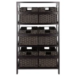 42" 7pc Leo Storage Shelf With Baskets Espresso/Chocolate - Winsome 17 42" 7pc Leo Storage Shelf With Baskets Espresso/Chocolate - Winsome -Bedroom Home Store GUEST 86f642bc 1f68 4007 b8f7 6f4891bed679