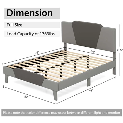 Costway Full/Qween/Twin Size Upholstered Platform Bed Frame Velvet Headboard Mattress Foundation 5 Costway Full/Qween/Twin Size Upholstered Platform Bed Frame Velvet Headboard Mattress Foundation - Image 3