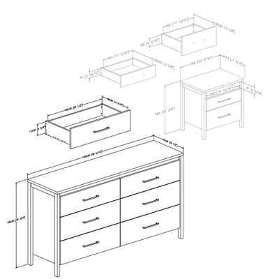 Gravity 6 Drawer Double Dresser And 2 Drawer Nightstand Gray Maple - South Shore 6 Gravity 6 Drawer Double Dresser And 2 Drawer Nightstand Gray Maple - South Shore - Image 4