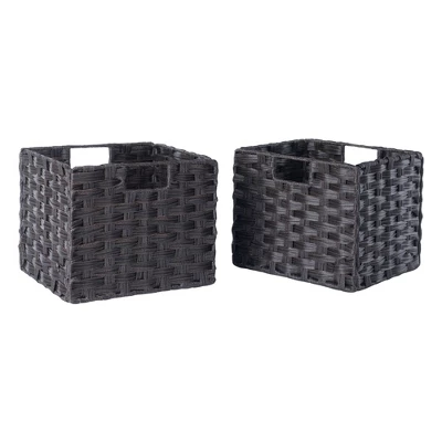 29.21" 3pc Leo Storage Shelf With Baskets Espresso/Chocolate - Winsome 7 29.21" 3pc Leo Storage Shelf With Baskets Espresso/Chocolate - Winsome - Image 5