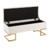 41" Midas Glam Storage Bench Steel/Velvet Gold/White - LumiSource 1 41" Midas Glam Storage Bench Steel/Velvet Gold/White - LumiSource -Bedroom Home Store GUEST 89c1884f 8077 4d04 9a32 b6972979a905