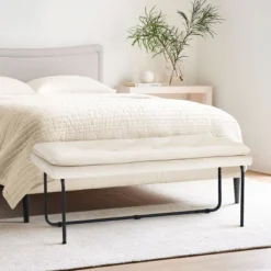 Nano 48" Upholstered Modern Double Layered Cushion Bedroom Bench - The Pop Maison 19 Nano 48" Upholstered Modern Double Layered Cushion Bedroom Bench - The Pop Maison -Bedroom Home Store GUEST 8a661710 33e8 4f35 b51b e0e452db2f3a