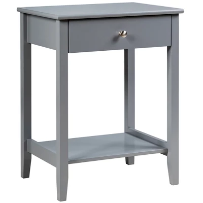 Costway Nightstand End Table Storage Display Bedroom Furniture Drawer Shelf Beside WhiteBrownGrey 12 Costway Nightstand End Table Storage Display Bedroom Furniture Drawer Shelf Beside WhiteBrownGrey - Image 10
