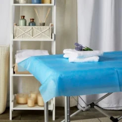 Stockroom Plus 25 Pack Disposable Massage Table Sheets, Spa Bed Cover For Tattoo Chair, Salon, Chiropractor, Blue, 31x78 In