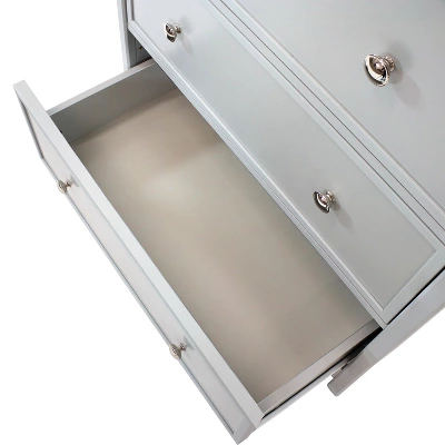 Sunnydaze Decor Sunnydaze Beadboard Vertical Dresser Chest With 5 Drawers - 43.5" H - Gray 6 Sunnydaze Decor Sunnydaze Beadboard Vertical Dresser Chest With 5 Drawers - 43.5" H - Gray - Image 4