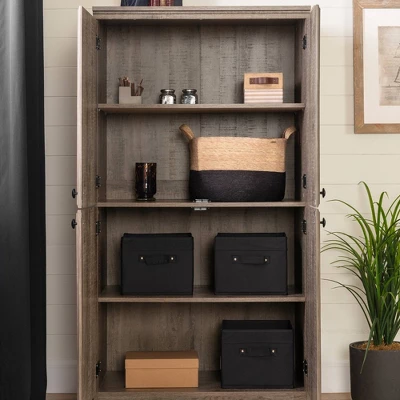 Morgan 4 Door Storage Cabinet Oak - South Shore 5 Morgan 4 Door Storage Cabinet Oak - South Shore - Image 3