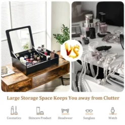 Costway 2-in-1 Vanity Dresser W/ Flip-Top Mirror Tabletop Storage Box Makeup Laptop Black 16 Costway 2-in-1 Vanity Dresser W/ Flip-Top Mirror Tabletop Storage Box Makeup Laptop Black -Bedroom Home Store GUEST 8ff531fd fab9 46e4 8985 77f17d37dd59