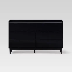 Mid-Century Modern Solid Wood 6 Drawer Double Dresser - Saracina Home -Bedroom Home Store GUEST 90151679 33ac 41ca 9018 ea6b115ba554