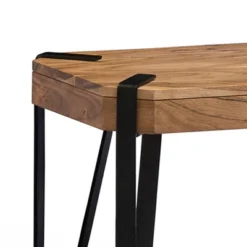 Alaterre Furniture 48" Ryegate Natural Brown Live Edge Solid Wood Bench Metal And Wood