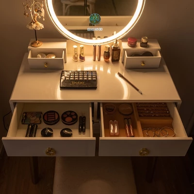Costway Vanity Dressing Table Set Touch Screen Dimming Mirror 4 Costway Vanity Dressing Table Set Touch Screen Dimming Mirror - Image 2