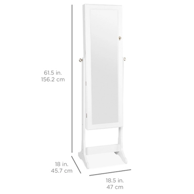 Best Choice Products 6-Tier Standing Mirror Lockable Storage Organizer Cabinet Armoire W/ LED Lights 8 Best Choice Products 6-Tier Standing Mirror Lockable Storage Organizer Cabinet Armoire W/ LED Lights - Image 6