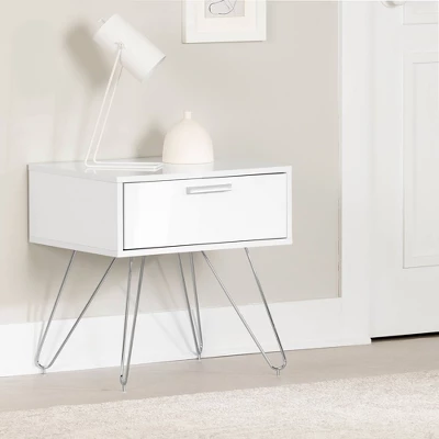 Slendel Nightstand Pure White - South Shore 3 Slendel Nightstand Pure White - South Shore