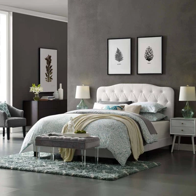Twin Amelia Twin Faux Leather Bed White - Modway 7 Twin Amelia Twin Faux Leather Bed White - Modway - Image 5