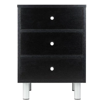 Daniel Nightstand With 3 Drawers Black - Winsome 4 Daniel Nightstand With 3 Drawers Black - Winsome - Image 2