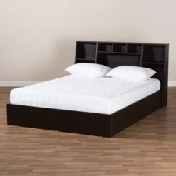 Queen Geoffrey Wood Platform Storage Bed With Shelves Dark Brown - Baxton Studio 11 Queen Geoffrey Wood Platform Storage Bed With Shelves Dark Brown - Baxton Studio -Bedroom Home Store GUEST 9492a6c5 8627 4886 bab9 7dde56819dd8