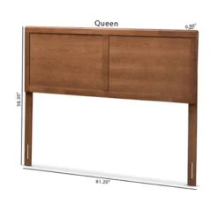 Raya Walnut Finished Wood Headboard - Baxton Studio