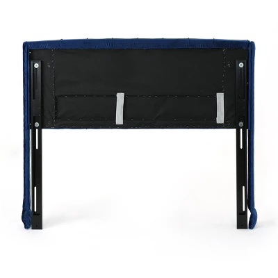 Queen/Full Lidia Wingback New Velvet Tufted Headboard Navy - Christopher Knight Home 5 Queen/Full Lidia Wingback New Velvet Tufted Headboard Navy - Christopher Knight Home - Image 3