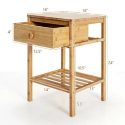 Costway Bamboo Nightstand Natural Side End Table W/Drawer For Living Room Bedroom 12 Costway Bamboo Nightstand Natural Side End Table W/Drawer For Living Room Bedroom -Bedroom Home Store GUEST 96a95e2c 721e 4f70 a1a4 3e581a9f0f0e