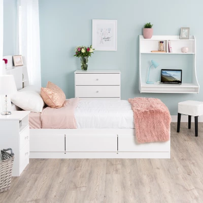 Astrid 4 Drawer Dresser With Crystal Knobs White - Prepac 9 Astrid 4 Drawer Dresser With Crystal Knobs White - Prepac - Image 7