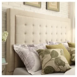 Queen Hudson Button Tufted Bed Oatmeal - Inspire Q 7 Queen Hudson Button Tufted Bed Oatmeal - Inspire Q -Bedroom Home Store GUEST 982da669 c1aa 4856 82bf 1a968b39b740