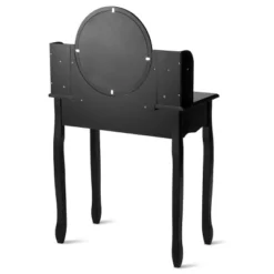 Tangkula Vanity Table Set W/Detachable Mirror & Stool Black/White 19 Tangkula Vanity Table Set W/Detachable Mirror & Stool Black/White -Bedroom Home Store GUEST 98a31cd3 e492 44f1 861e cf74425a6342