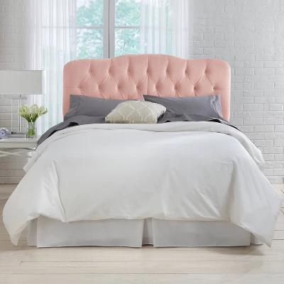 California King Tufted Headboard In Velvet Pink - Skyline Furniture 7 California King Tufted Headboard In Velvet Pink - Skyline Furniture - Image 5