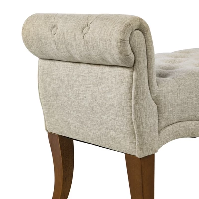 HOMCOM Traditional Style Entryway Bed End Shoe Bench With Button Tufted And Rounded Arm For Living Room 5 HOMCOM Traditional Style Entryway Bed End Shoe Bench With Button Tufted And Rounded Arm For Living Room - Image 3
