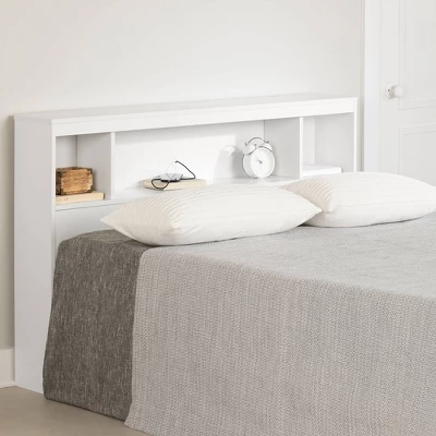 Full Fusion Bookcase Headboard Pure White - South Shore 3 Full Fusion Bookcase Headboard Pure White - South Shore