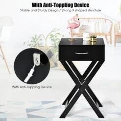 Costway 2PCS Nightstand X-Shape Drawer Accent Side End Table Modern Home Furniture Black 15 Costway 2PCS Nightstand X-Shape Drawer Accent Side End Table Modern Home Furniture Black -Bedroom Home Store GUEST 9d20de3b e498 4bba b7f2 c4f8aabb7d89