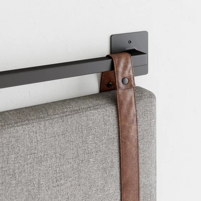 King Upholstered Wall Mount Floating Headboard Feather Gray - Nathan James 4 King Upholstered Wall Mount Floating Headboard Feather Gray - Nathan James - Image 2