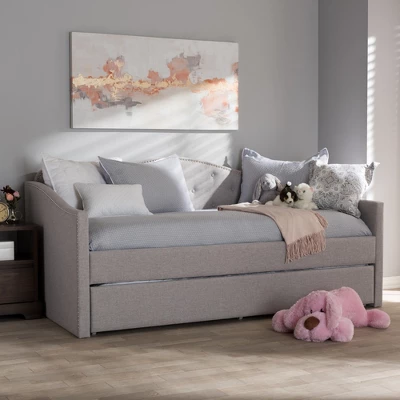 Twin Kaija Modern And Contemporary Fabric Daybed With Trundle Gray - Baxton Studio 11 Twin Kaija Modern And Contemporary Fabric Daybed With Trundle Gray - Baxton Studio - Image 9