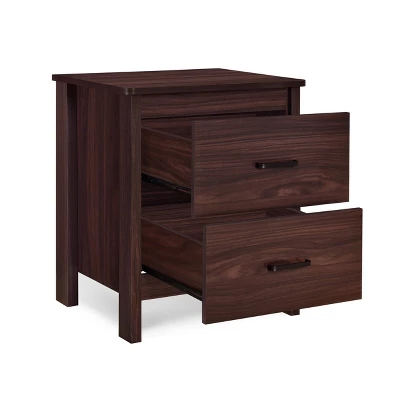Olimont Contemporary 2 Drawer Nightstand Walnut - Christopher Knight Home 4 Olimont Contemporary 2 Drawer Nightstand Walnut - Christopher Knight Home - Image 2