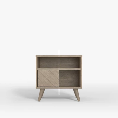 ELuxury Chevron Wood Nightstand With Drawer 8 ELuxury Chevron Wood Nightstand With Drawer - Image 6