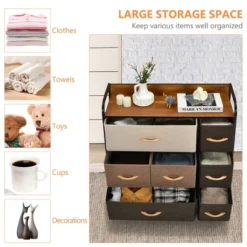 Costway 7-Drawer Dresser Storage 3-Tier Organizer Tower Steel Frame Wooden Top 17 Costway 7-Drawer Dresser Storage 3-Tier Organizer Tower Steel Frame Wooden Top -Bedroom Home Store GUEST a1dda030 0fef 4bdc ba8e db2416d6132e