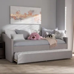 Twin Kaija Modern And Contemporary Fabric Daybed With Trundle Gray - Baxton Studio 23 Twin Kaija Modern And Contemporary Fabric Daybed With Trundle Gray - Baxton Studio -Bedroom Home Store GUEST a214d4f7 f7f5 4e65 a01a 410b1f99d3eb