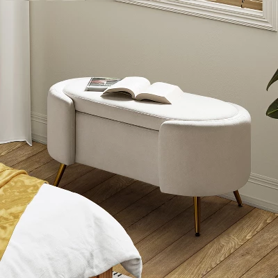 Alina Storage Bench With Metal Legs For Bedroom | ARTFUL LIVING DESIGN 17 Alina Storage Bench With Metal Legs For Bedroom | ARTFUL LIVING DESIGN - Image 15