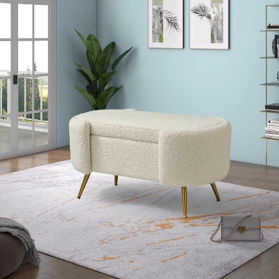 Alina Storage Bench With Metal Legs For Bedroom | ARTFUL LIVING DESIGN 14 Alina Storage Bench With Metal Legs For Bedroom | ARTFUL LIVING DESIGN - Image 12