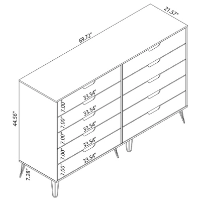 Rockefeller 10 Drawer Double Tall Dresser - Manhattan Comfort 4 Rockefeller 10 Drawer Double Tall Dresser - Manhattan Comfort - Image 2