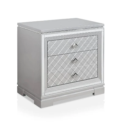 3pc Tenaya Bed With 2 Nightstands Set Silver/Gray - HOMES: Inside + Out 13 3pc Tenaya Bed With 2 Nightstands Set Silver/Gray - HOMES: Inside + Out - Image 11
