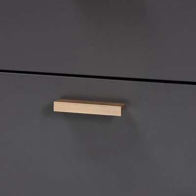 Kelson Wood 2 Drawer Nightstand Dark Gray/Gold - Baxton Studio 3 Kelson Wood 2 Drawer Nightstand Dark Gray/Gold - Baxton Studio