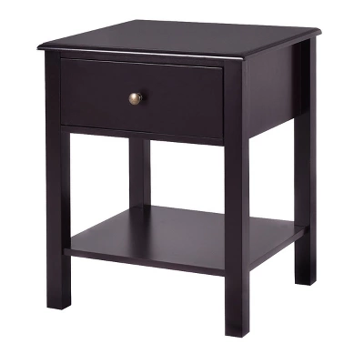 Costway End Table Nightstand Storage Display Furniture Drawer Shelf Beside Brown 6 Costway End Table Nightstand Storage Display Furniture Drawer Shelf Beside Brown - Image 4