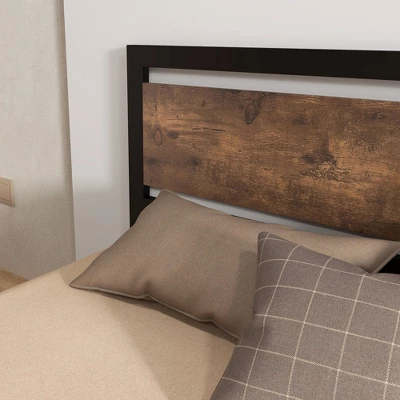 HOMCOM Full Platform Bed Frame With Headboard & Footboard, Strong Metal Slat Support Full Bed Frame W/ Underbed Storage Space, No Box Spring Needed 6 HOMCOM Full Platform Bed Frame With Headboard & Footboard, Strong Metal Slat Support Full Bed Frame W/ Underbed Storage Space, No Box Spring Needed - Image 4