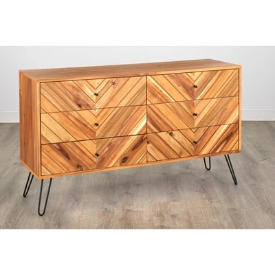 Alexandria 6 Drawer Dresser Oak - Lifestorey 4 Alexandria 6 Drawer Dresser Oak - Lifestorey - Image 2