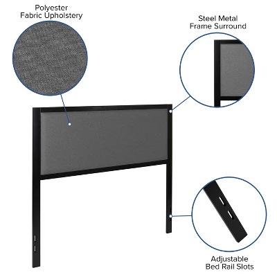 Merrick Lane Headboard Upholstered Headboard With Metal Frame And Adjustable Rail Slots 8 Merrick Lane Headboard Upholstered Headboard With Metal Frame And Adjustable Rail Slots - Image 6