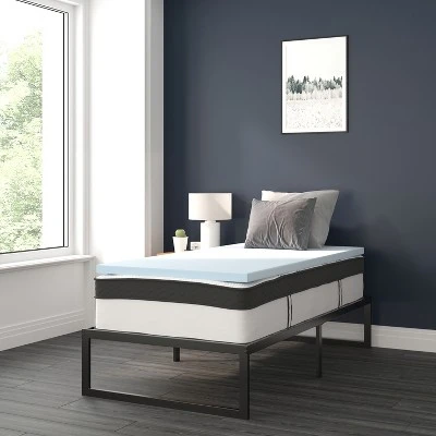Flash Furniture 14 Inch Metal Platform Bed Frame With 12 Inch Pocket Spring Mattress In A Box And 2 Inch Cool Gel Memory Foam Topper 3 Flash Furniture 14 Inch Metal Platform Bed Frame With 12 Inch Pocket Spring Mattress In A Box And 2 Inch Cool Gel Memory Foam Topper