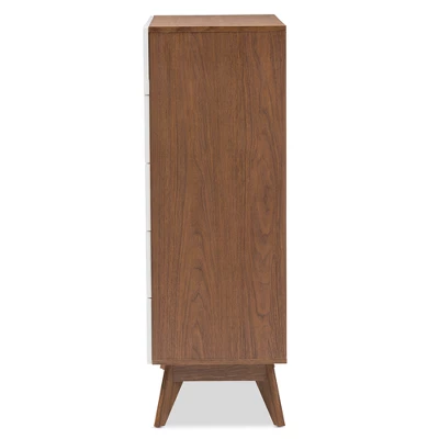 Calypso Mid-Century Modern Wood 5 Drawer Storage Chest Brown - Baxton Studio 5 Calypso Mid-Century Modern Wood 5 Drawer Storage Chest Brown - Baxton Studio - Image 3