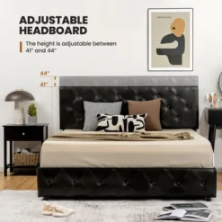 Costway Upholstered Platform Bed W/ 4 Drawers PU Leather Button Tufted Headboard 17 Costway Upholstered Platform Bed W/ 4 Drawers PU Leather Button Tufted Headboard -Bedroom Home Store GUEST a73287c0 2848 4c64 a7c7 78e66e738d03